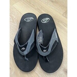 Reef Men's Fanning Black Gray Sandals Flip Flops Sz 12